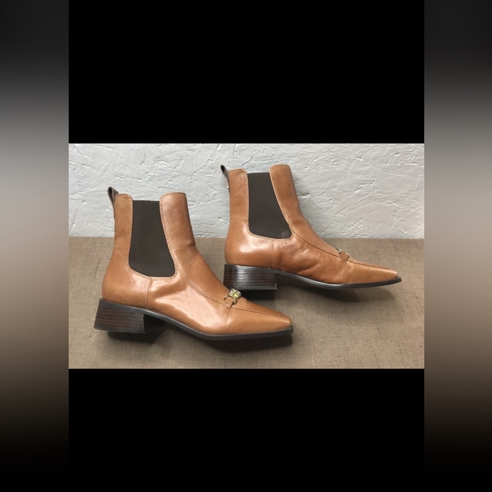 Sam Edelman Torance Women's Chelsea Boots Square Toe Brown Leather Size 8M